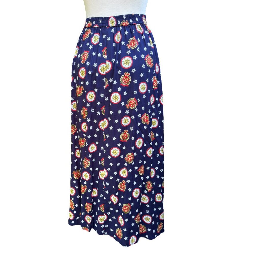 Vintage Pendleton Nautical MIDI Skirt with Pockets Multicolor Size 6 - Picture 11 of 15